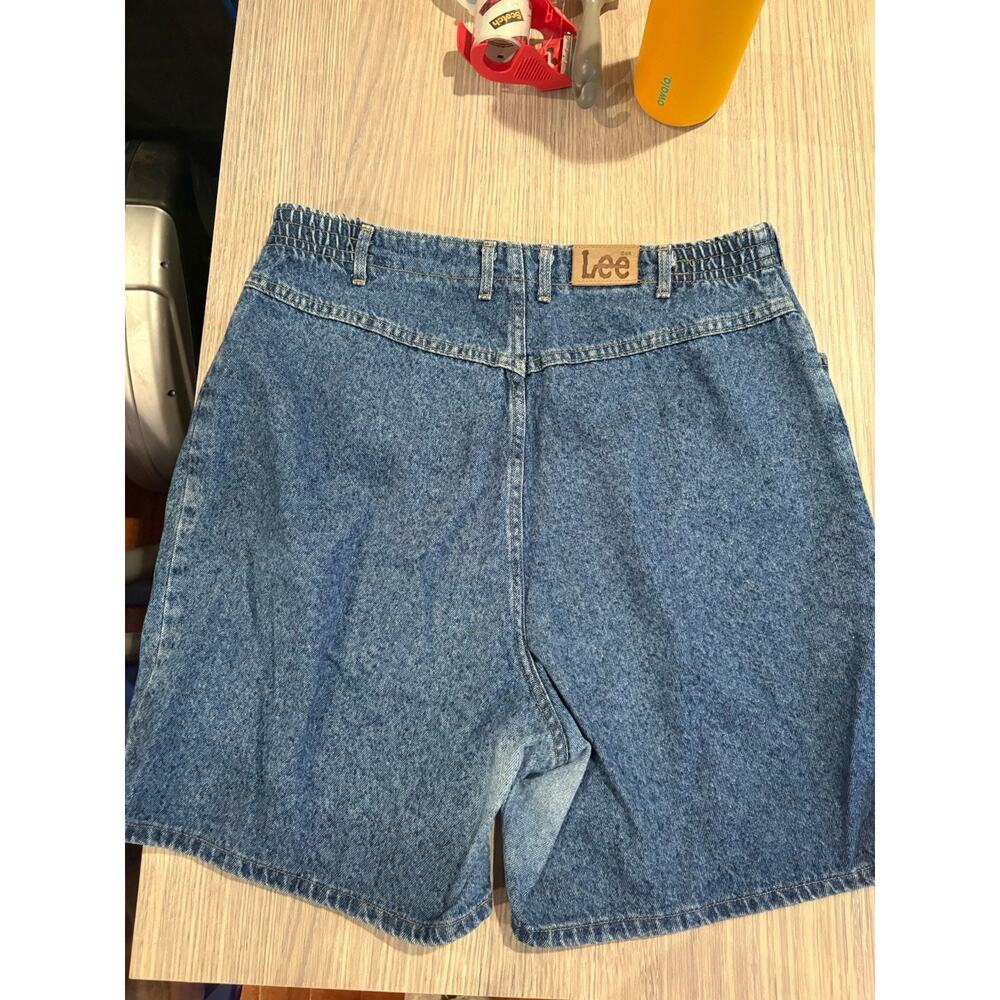 Vintage 90s Lee Women’s High Rise Denim Shorts 20W Made USA Blue Jean - Picture 3 of 10